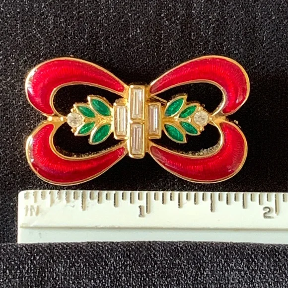 Monet Christmas bow brooch - Picture 1 of 4